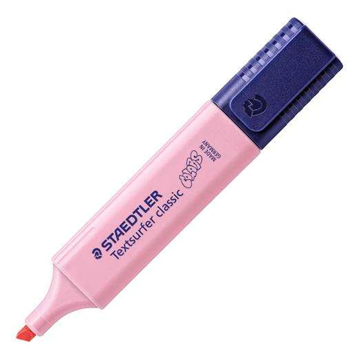 Staedtler Textsurfer Classic 364 Pastel Marcador Fluorescente - Punta Biselada - Trazo entre 1 - 5mm - Tinta con Base de Agua - Color Carmin Claro 1
