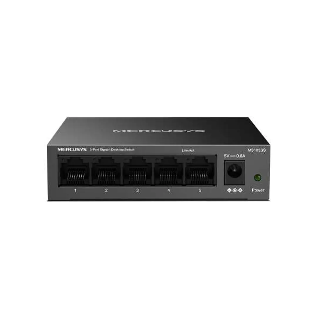 Mercusys Switch 5 Puertos Gigabit RJ45 10/100/1000Mbps con Auto-Negociacion - Diseño Compacto - Plug & Play - Tecnologia Verde 1