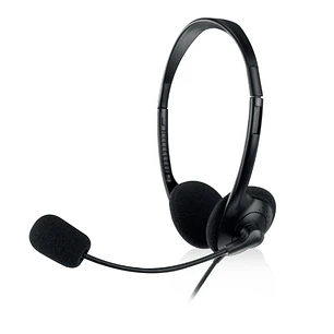 Ewent Auriculares Estereo USB - Microfono Integrado - Cable de 2.1m - Color Negro