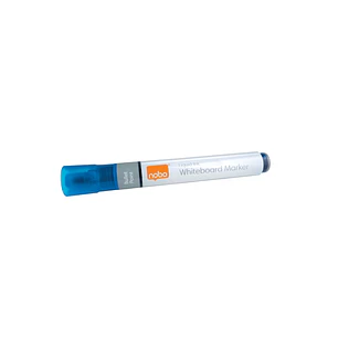 Nobo Pack de 10 Rotuladores para Pizarra Blanca - Punta Redonda 3mm - Tinta Liquida - Ventana para Ver el Nivel de Tinta - Color Azul
