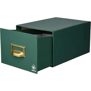 Mariola Fichero Carton Forrado en Geltex Nº3 para 500 Fichas - Medidas 180x125x250mm - Resistente y Duradero - Color Verde