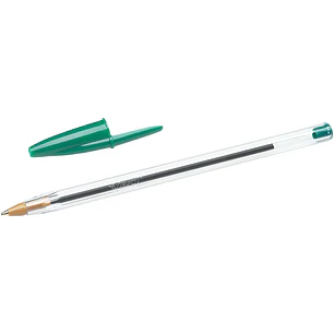 Bic Cristal Original Boligrafo de bola - Punta redonda de 1.0mm - Trazo 0.4mm - Tinta con Base de Aceite - Color Verde