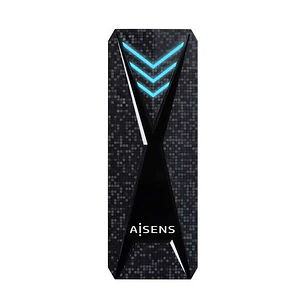 Aisens Carcasa Externa SSD M.2 NGFF/NVMe USB-C 3.2 Gen2 - Iluminacion LED RGB