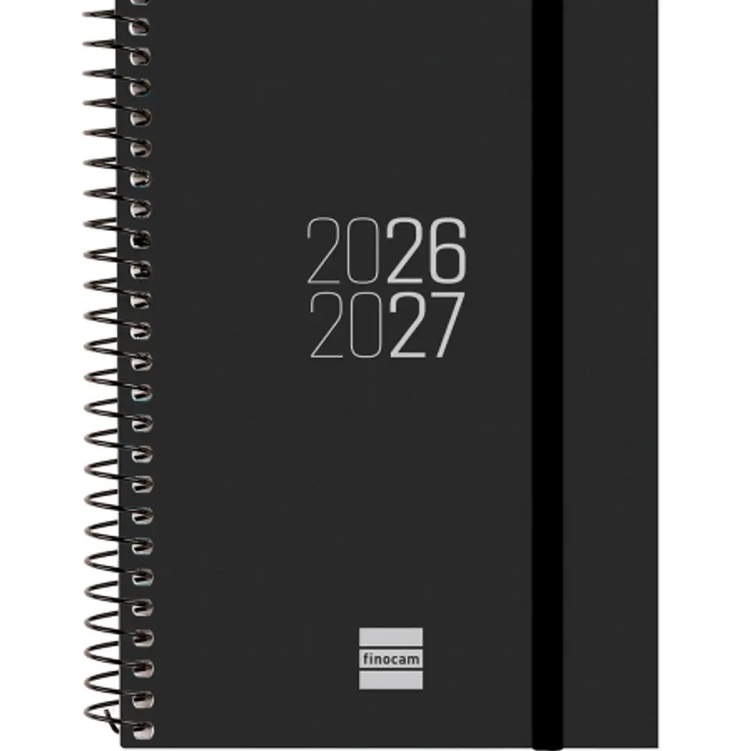 Finocam Espir Agenda Escolar 26/27 - Semana Vista Horizontal - Formato E8 - 120x171mm - Tapas de Polipropileno - Papel de 80g/m2 - Espiral Metalica -  1