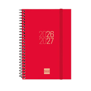 Finocam Espir Agenda Escolar 26/27 - Semana Vista Horizontal - Formato E8 - 120x171mm - Tapas de Polipropileno - Papel de 80g/m2 - Espiral Metalica - 