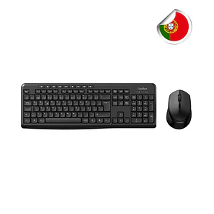 Coolbox Sem Fios Pack Inalambrico Teclado Portugues Multimedia - Raton 4 botones - 1600 dpi - Color Negro
