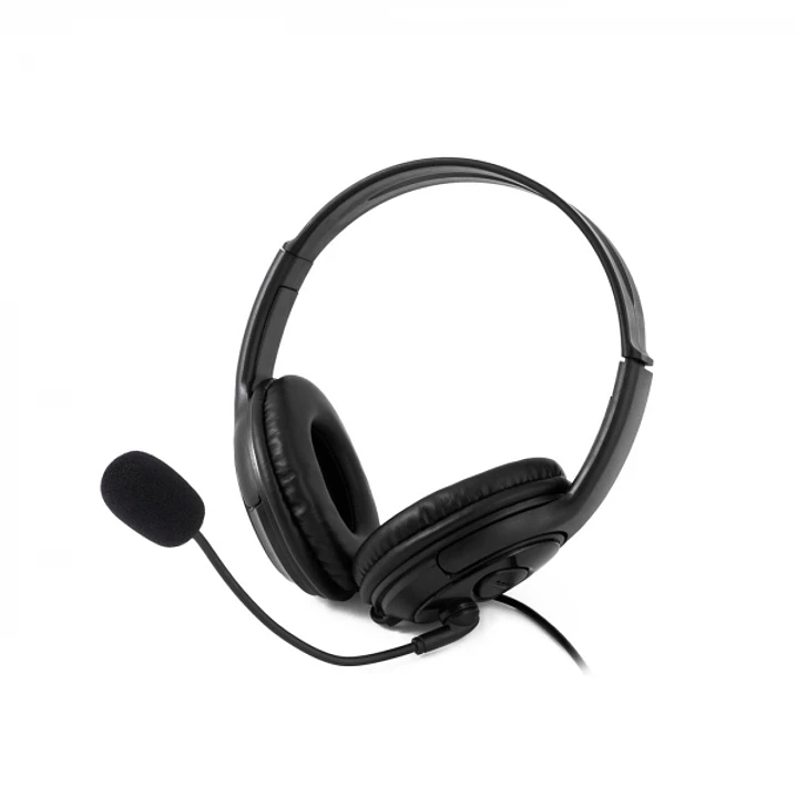 Coolbox CoolChat U1 Auriculares con Microfono - Diadema Ajustable - Almohadillas Acolchadas - Control de Volumen - Cable de 2m - Color Negro 1