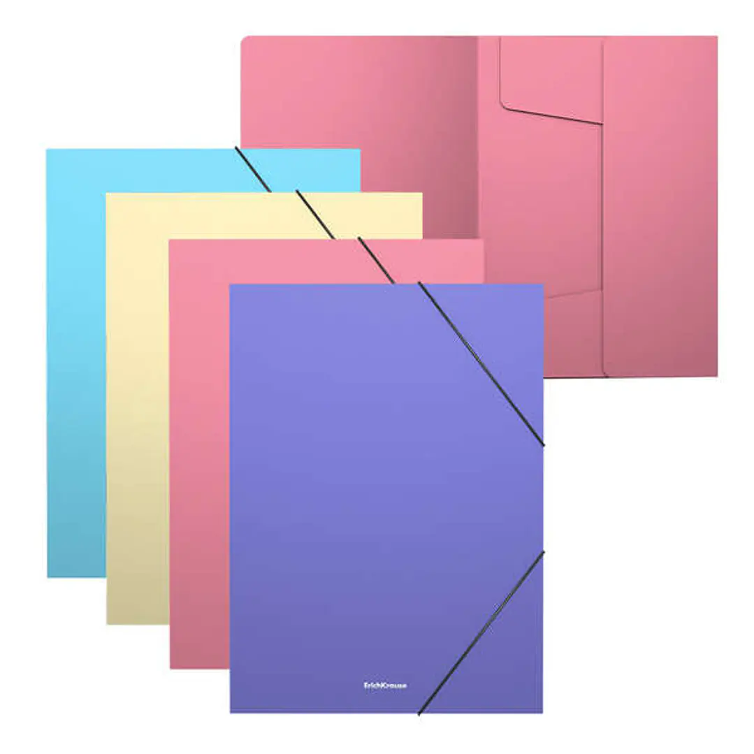 Erichkrause Pack de 4 Carpetas Solapas Matt Pastel A4 - Fabricadas en Polipropileno - Colores Surtidos 1