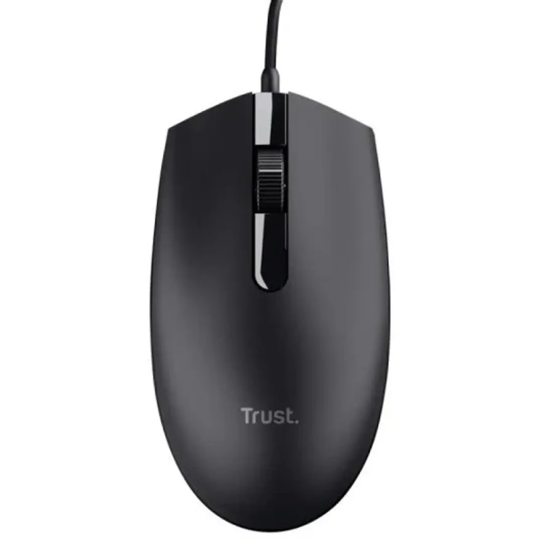 Trust TM101 Eco Raton USB 1200dpi - Fabricado con 50% de Plasticos Reciclados - 3 Botones - Uso Ambidiestro - Cable de 1.60m - Color Negro 1