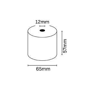 Oqonos Rollo de Papel Termico 57x65x12mm, Libre de BPA, FSC