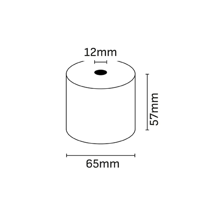 Oqonos Rollo de Papel Termico 57x65x12mm, Libre de BPA, FSC 1