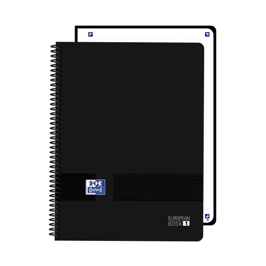 Oxford Live and Go Cuaderno de Espiral - Formato A4+ - 80 Hojas - Cuadricula 5x5mm - Tapa de Plastico - Digitalizacion de Textos con App - Color Negro 1