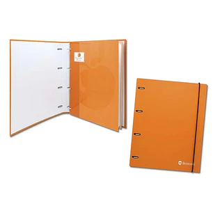 Bismark Carpeta de 4 Anillas con 80 Hojas Cuadricula 4x4 - Formato A4 - Fabricada en Carton - Color Naranja