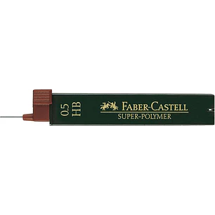 Faber-Castell 9065 Pack de 12 Minas Super-Polymer para Portaminas 0.5 HB - Resistentes y Suaves