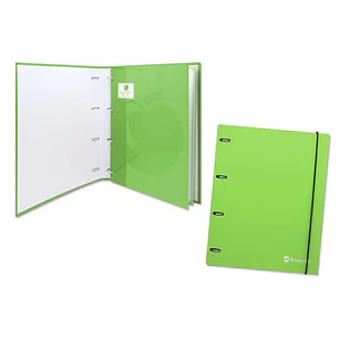 Bismark Carpeta de 4 Anillas con 80 Hojas Cuadricula 4x4 - Formato A4 - Fabricada en Carton - Color Verde