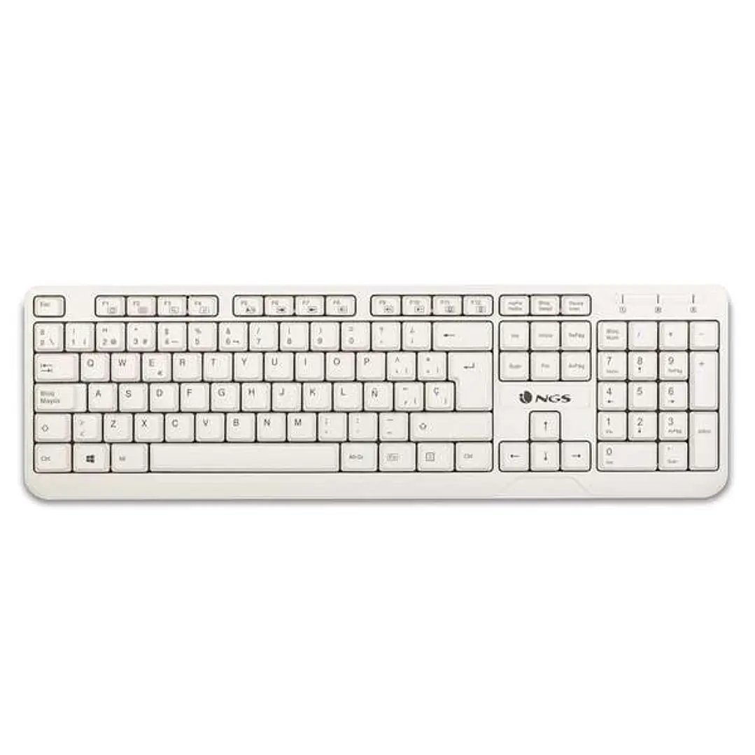 NGS Spike Teclado USB - 12 Teclas Multimedia - Cable de 1.40m - Color Blanco 1