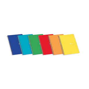 Enri Plus Cuaderno Espiral Formato Folio Cuadriculado 4x4mm - 80 Hojas 60gr con Margen - Cubierta Dura - Colores Surtidos
