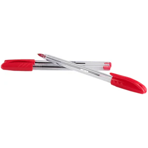 MKtape Pack de 36 Boligrafos Triangulares de Bola - Punta Redonda de 1.0mm - Escritura Suave - Color Rojo
