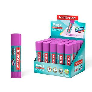 Erichkrause Magic Pegamento en Barra Super Fuerte - Adhesion Rapida y Fiable - Color Gradualmente Desaparece - No Toxico - Resistente al Frio - Color 