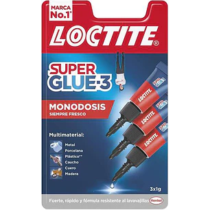 Loctite Pack de 3 Super Glue-3 Mini Trio Original - 1gr - Triple Resistencia - Adhesivo Transparente - Pegado y Fuerza Instantanea - 2229418/2229419/2