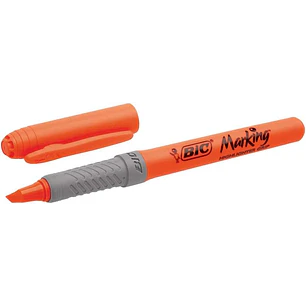 Bic Highlighter Grip Marcador Fluorescente - Punta Biselada - Trazo entre 1.60 y 3.30 mm - Grip Texturizado - Color Naranja