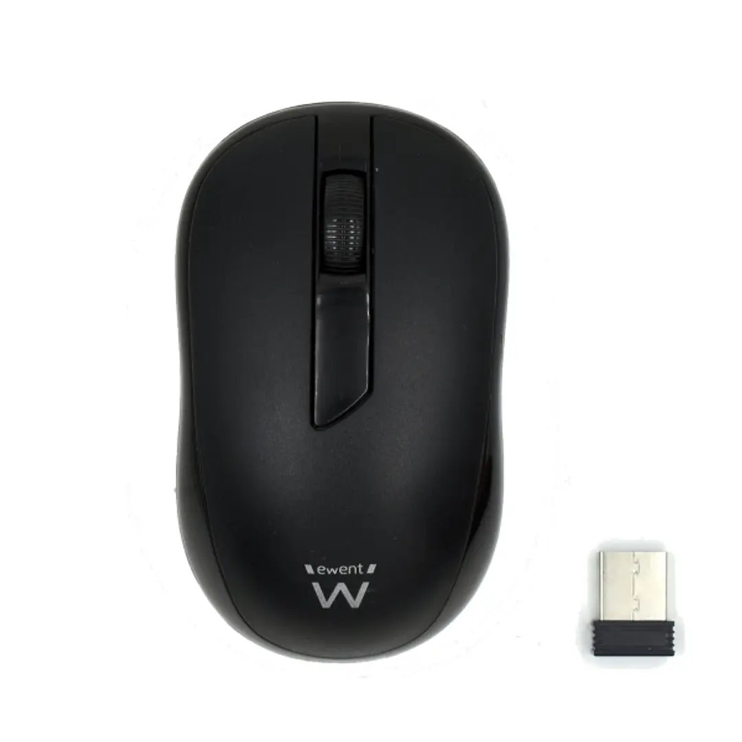 Ewent Raton Inalambrico 2.4hz - Receptor USB-A - 1000dpi - 1 Bateria AA (Incluida) - Color Negro 1