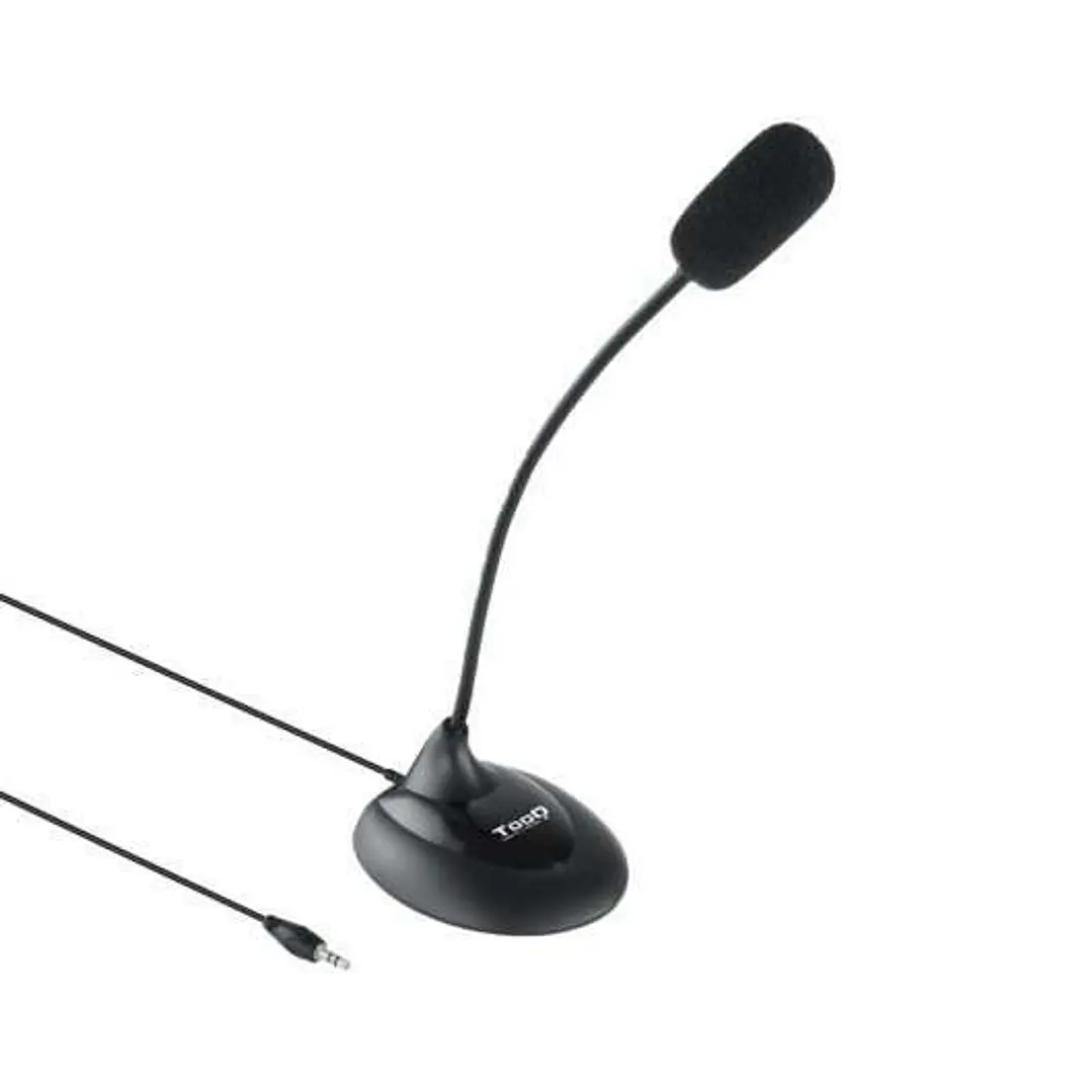 Tooq Microfono de Escritorio Flexible Omnidireccional - Interruptor On/Off - Cable de 2m - Jack 3.5mm - Color Negro 1