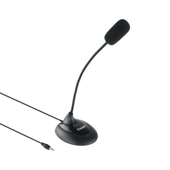 Tooq Microfono de Escritorio Flexible Omnidireccional - Interruptor On/Off - Cable de 2m - Jack 3.5mm - Color Negro 1