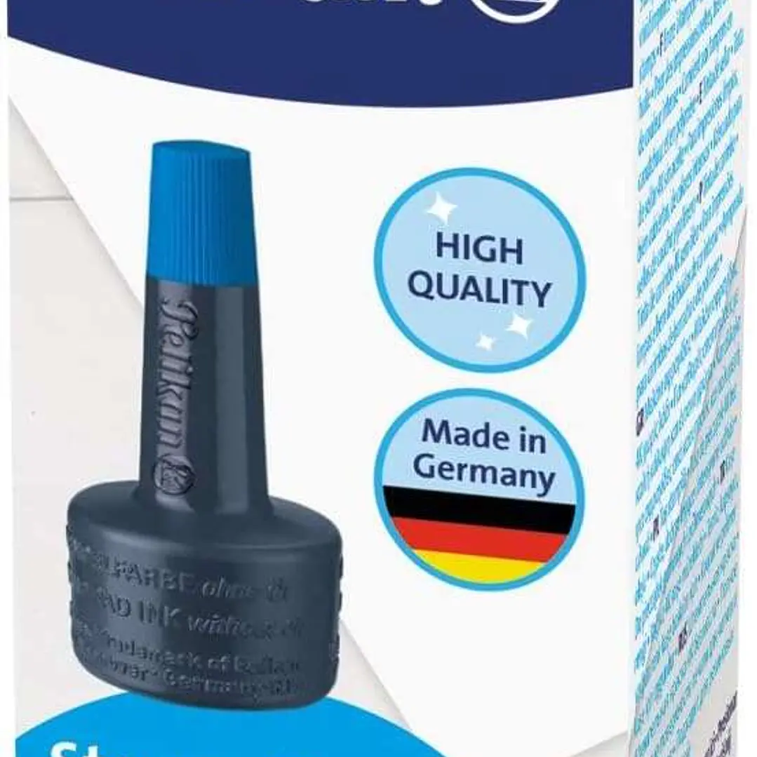 Pelikan Bote de Tinta para Tampones 28ml - Sin Aceite - Secado Rapido - Resistente al Agua - Color Azul Intenso 1