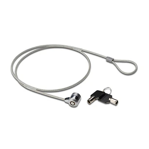 Ewent Cable de Seguridad para Portatil con Llave - 2 Llaves - Cable de Acero - 1.5m de Longitud - Color Acero