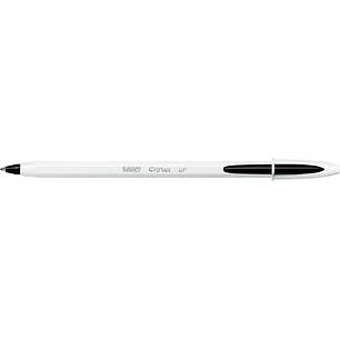 Bic Cristal Up Boligrafo de Bola - Punta de 1.2mm - Tinta con Base de Aceite - Cuerpo Blanco - Color Negro