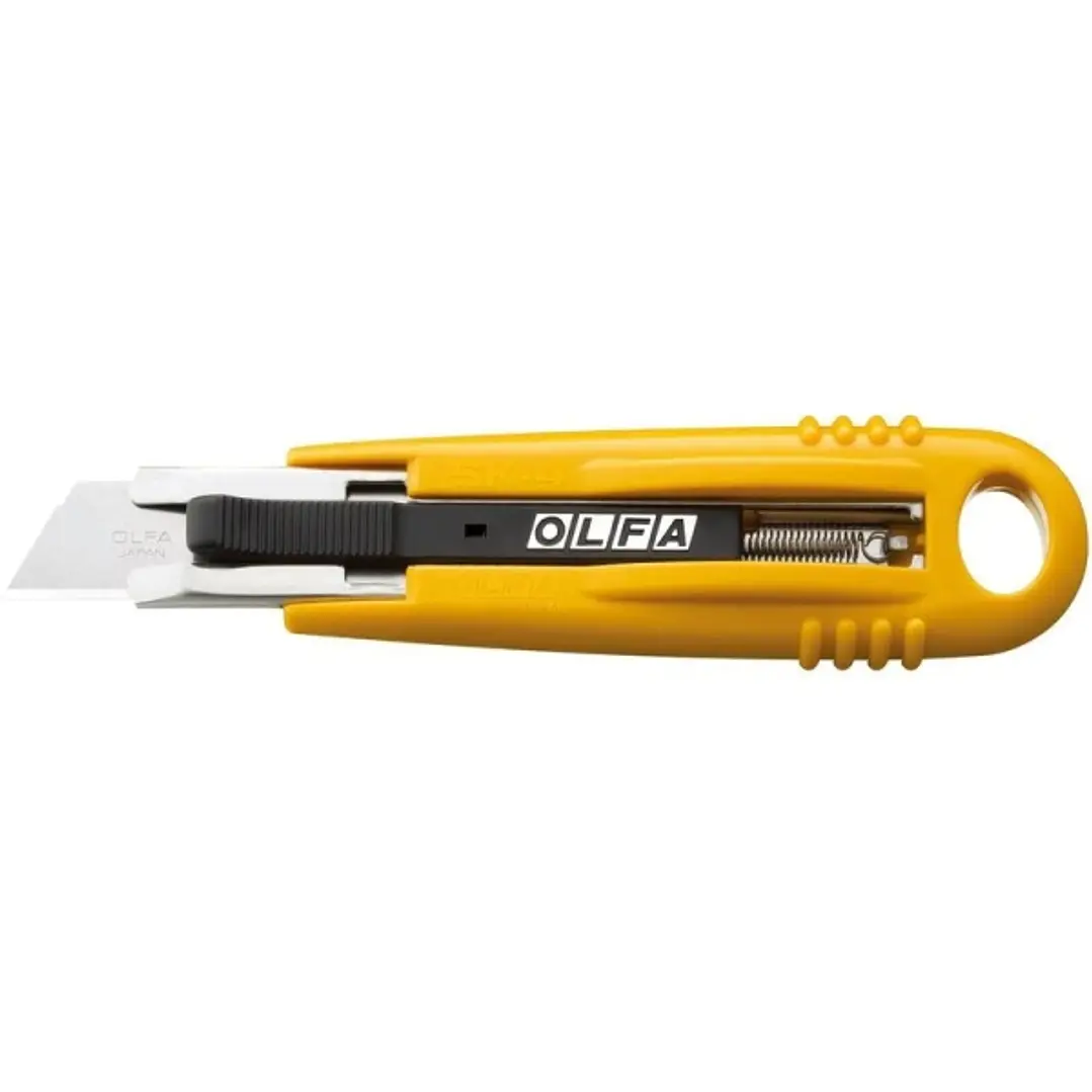 Olfa SK-4 Cuchilla de Seguridad Autoretractil Semiautomatica - Canal de Acero Inoxidable - Maxima Seguridad - Uso Ambidiestro 1
