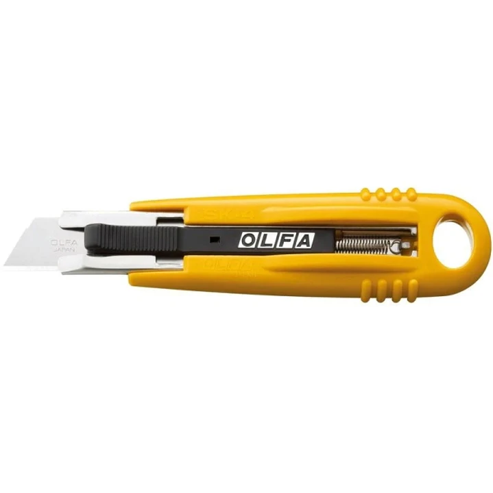 Olfa SK-4 Cuchilla de Seguridad Autoretractil Semiautomatica - Canal de Acero Inoxidable - Maxima Seguridad - Uso Ambidiestro 1