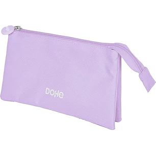 Dohe Serenity Portatodo Triple - Cierre Doble con Cremallera y Tirador de Goma - Color Morado