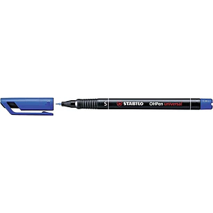 Stabilo OHPen Rotulador Permanente - Punta Superfina - Trazo de 0.4mm - Agarre Antideslizante - Tapon Ventilado - Color Azul