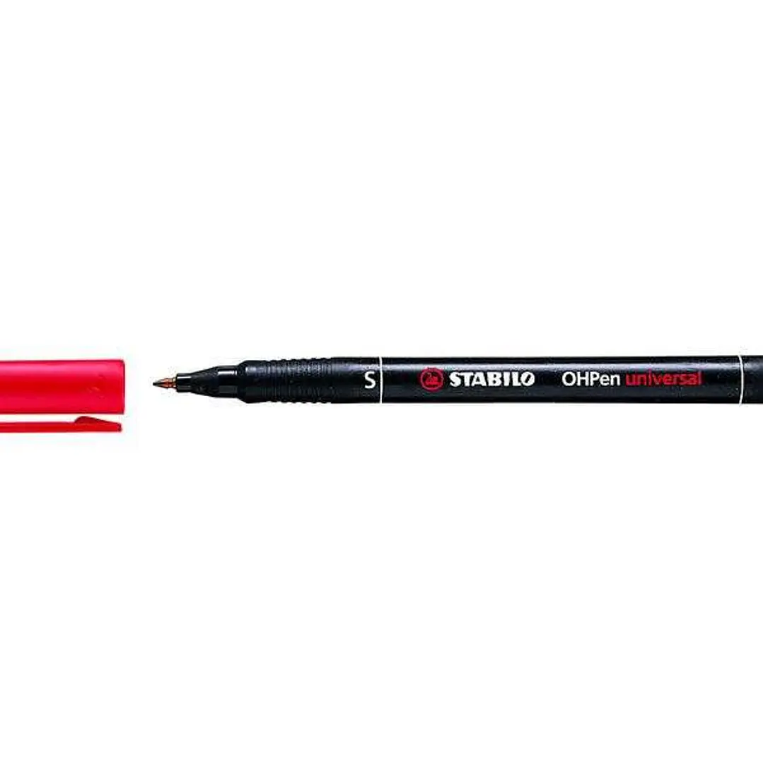 Stabilo OHPen Rotulador Permanente - Punta Superfina - Trazo de 0.4mm - Agarre Antideslizante - Tapon Ventilado - Color Rojo 1