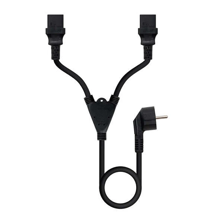 Nanocable Cable de Alimentacion CEE7 Macho a 2x C-13 Hembra 1.80m - Color Negro 1