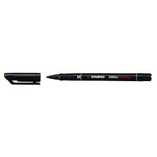 Stabilo OHPen Rotulador Permanente - Punta Media - Trazo de 1mm - Agarre Antideslizante - Tapon Ventilado - Color Negro