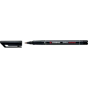 Stabilo OHPen Rotulador Permanente - Punta Fina - Trazo de 0.7mm - Agarre Antideslizante - Tapon Ventilado - Color Negro