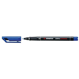 Stabilo OHPen Rotulador Permanente - Punta Media - Trazo de 1mm - Agarre Antideslizante - Tapon Ventilado - Color Azul