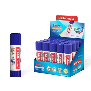 Erichkrause Pegamento en Barra Extra 15gr - Formula Super Fuerte - Consumo Economico - Adhesion Rapida y Fiable - Facil de Lavar con Agua - No Toxico 