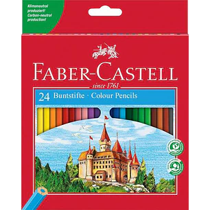 Faber-Castell Classic Colour Pack de 24 Lapices de Colores Hexagonales - Resistencia a la Rotura - Colores Surtidos
