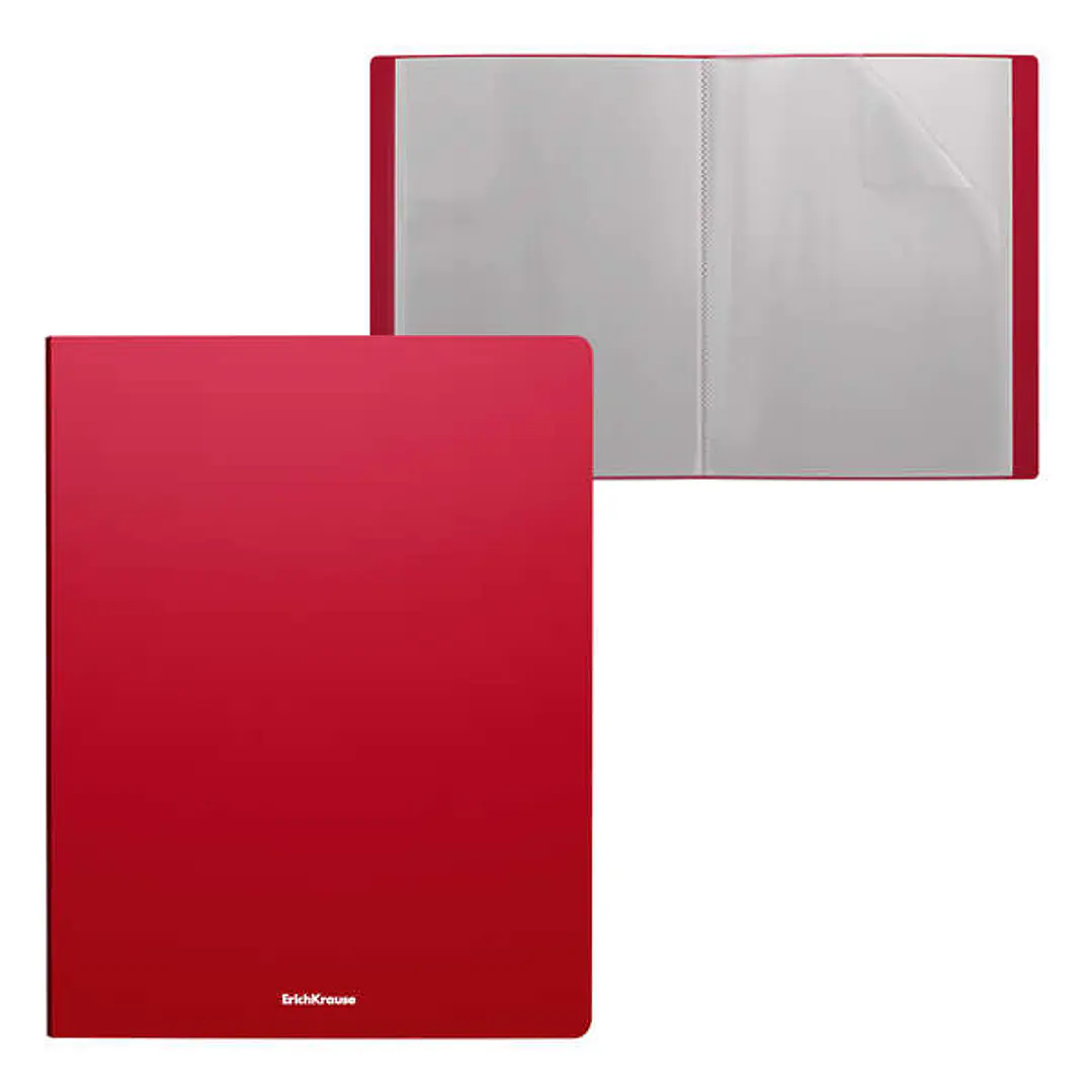 Erichkrause Matt Classic Carpeta con 20 Fundas - Tamaño A4 - Color Rojo 1