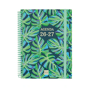 Finocam Diva Agenda Escolar 26/27 - Semana Vista Horizontal - Formato 4º - 155x212mm - Tapas de Carton Forrado - Papel de 80g/m2 - Espiral de Plastico