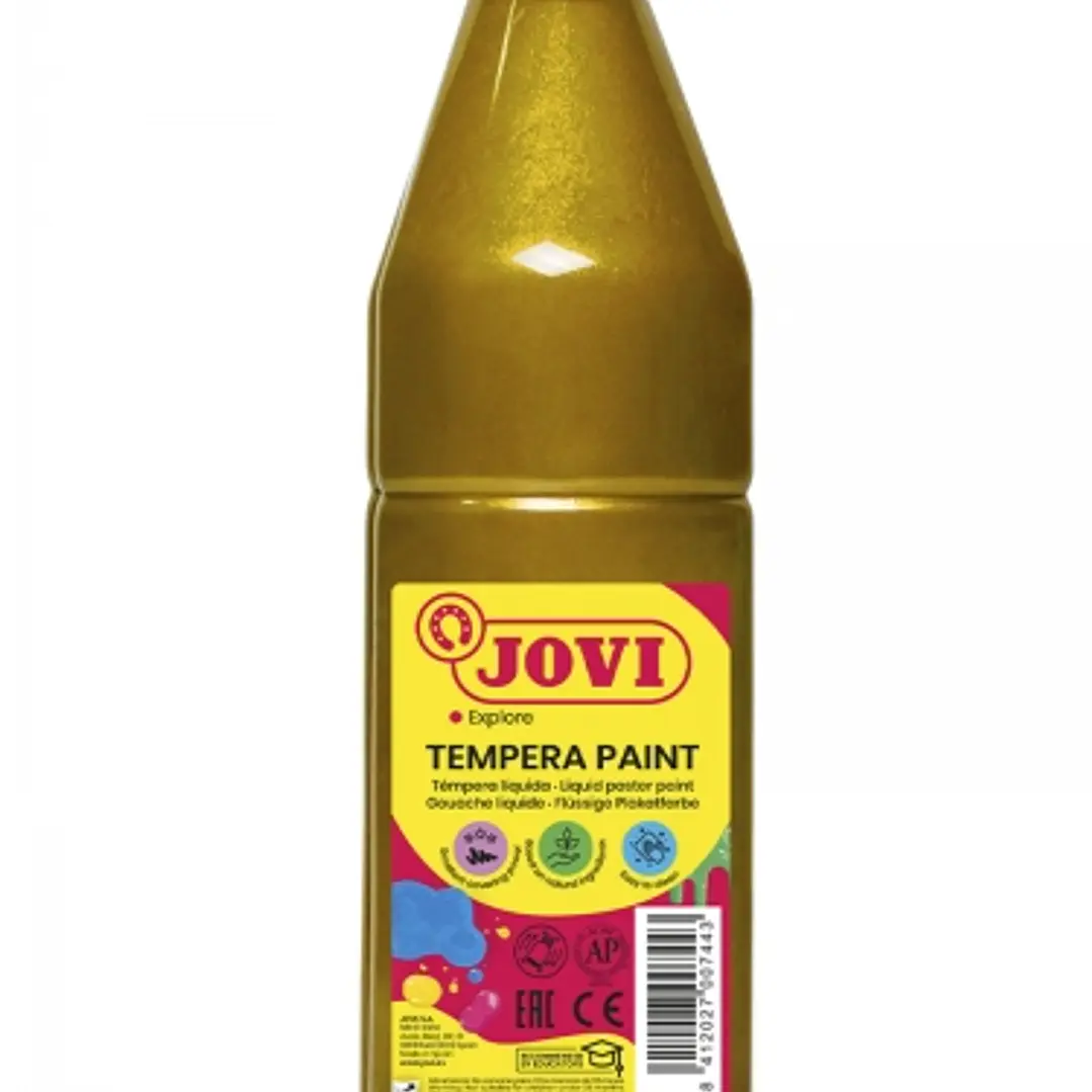 Jovi Tempera Paint Tempera Liquida 500ml - Base Agua - Lista para Usar - Alto Poder Cubriente - Secado Rapido - Excelente Fluidez - Adherencia en Mult 1