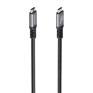 Aisens Cable USB-C Macho - Soporta hasta 100W - Longitud 4m - Velocidad de Transferencia hasta 10Gbps - Resolucion 8K - Aluminio - Color Negro