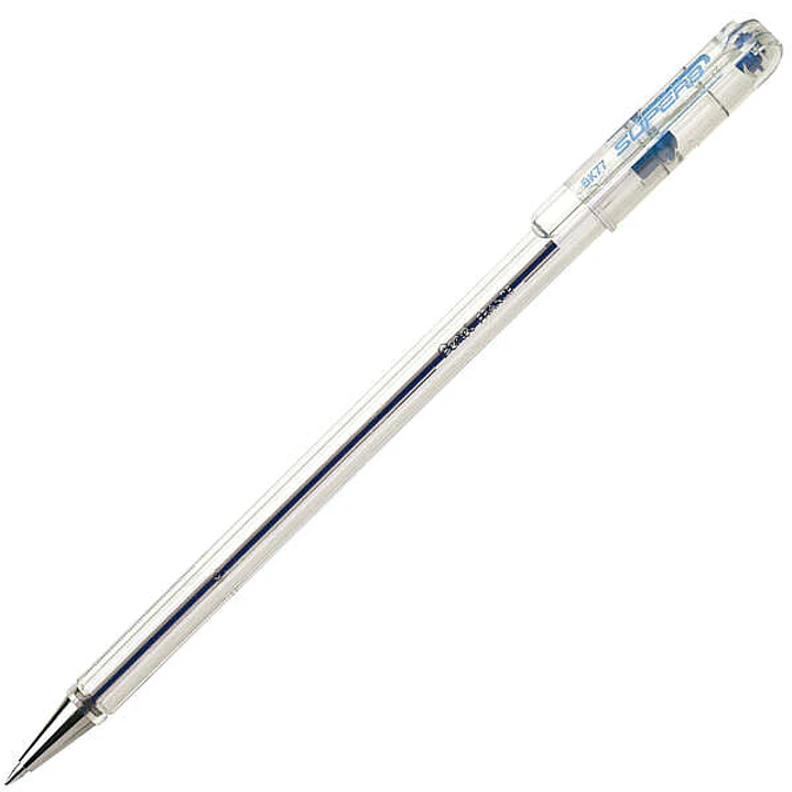 Pentel SuperB Boligrafo de Bola - Punta Fina 0.7mm - Trazo 0.35mm - Tinta con Base de Aceite - Color Azul 1