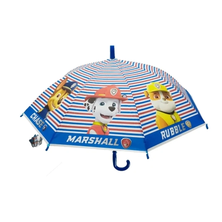 Safta Paw Patrol Pups Rule Paraguas Manual de 76cm - 8 Paneles - Asa y Punta de PVC - POE Transparente - Nervios de Acero de 8mm - Color Azul 1