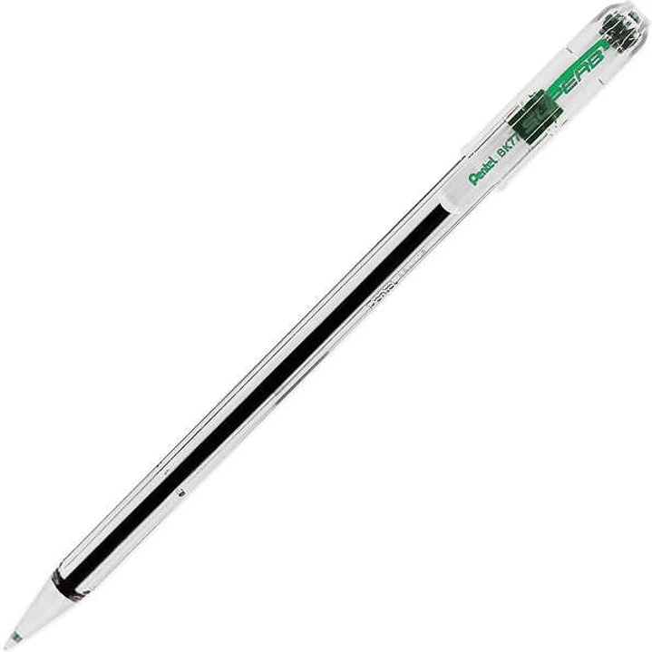 Pentel SuperB Boligrafo de Bola - Punta Fina 0.7mm - Trazo 0.35mm - Tinta con Base de Aceite - Color Verde 1
