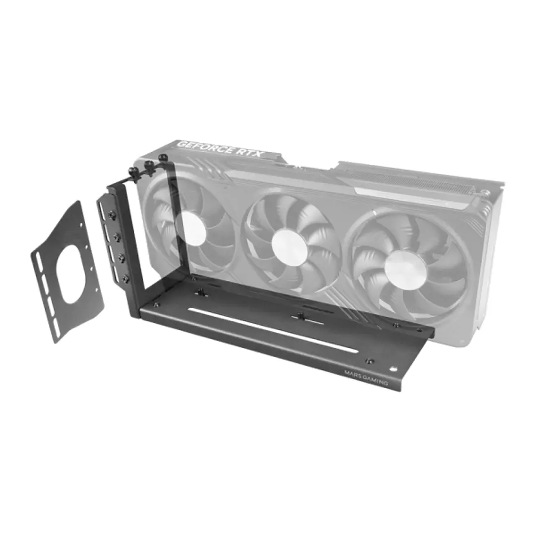 Mars Gaming MCA-GCV Soporte Vertical para Tarjeta Grafica GPU - Montaje Universal - Base Magnetica Antideslizante - Modelos hasta 3 Ranuras - 274.5x14 1